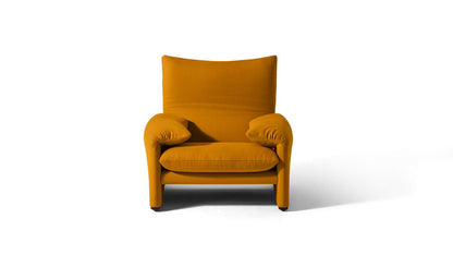 Fauteuil Maralunga 40 de Vico Magistretti - Cassina-vue de face appui-tête relevé-The Woods Gallery