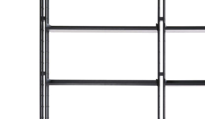 Bibliothèque 835 Infinito de Franco Albini - Cassina-détail de rayonnages noirs sur montants perforés-Cassina