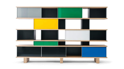 Bibliothèque 526 Nuage de Charlotte Perriand - Cassina-bibliothèque ouverte aux panneaux colorés-Cassina