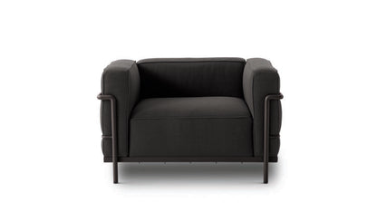 Fauteuil 3 Grand Confort (LC3) grand modèle, Outdoor - Cassina-fauteuil en tissu noir-The Woods Gallery