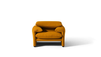 Fauteuil Maralunga 40 de Vico Magistretti - Cassina-vue de trois quarts appui-tête baissé-The Woods Gallery