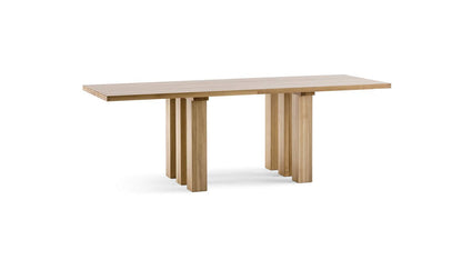 Table La Basilica de Mario Bellini - Cassina-vue de trois quarts légèrement tournée, bois clair-Cassina