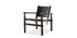 Fauteuil 533 Doron Hotel de Charlotte Perriand - Cassina-vue de trois quarts, cuir noir et bois noir-Cassina