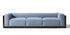 Canapé W08 Cornaro de Carlo Scarpa - Cassina-vue de face, trois places en tissu bleu clair-Cassina