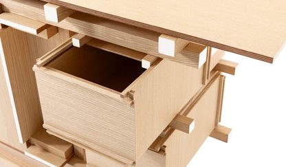 Buffet Elling de Gerrit Thomas Rietveld - Cassina-détail des tiroirs en frêne naturel-The Woods Gallery