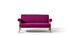 Canapé 053 Capitol Complex de Pierre Jeanneret - Cassina-vue de face, deux places, tissu fuchsia, pieds en bois-Cassina