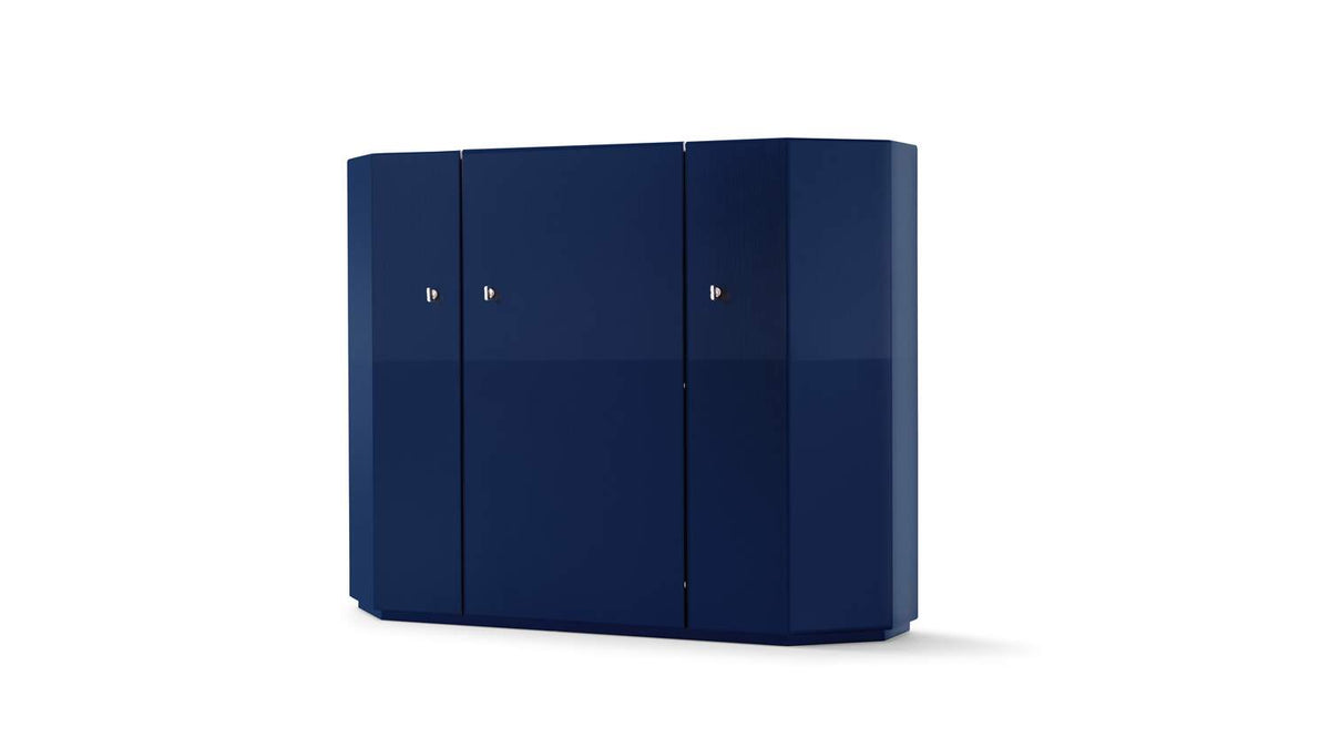 Meuble Bramante de Kazuhide Takahama - Cassina-meuble laqué bleu nuit, portes fermées-The Woods Gallery