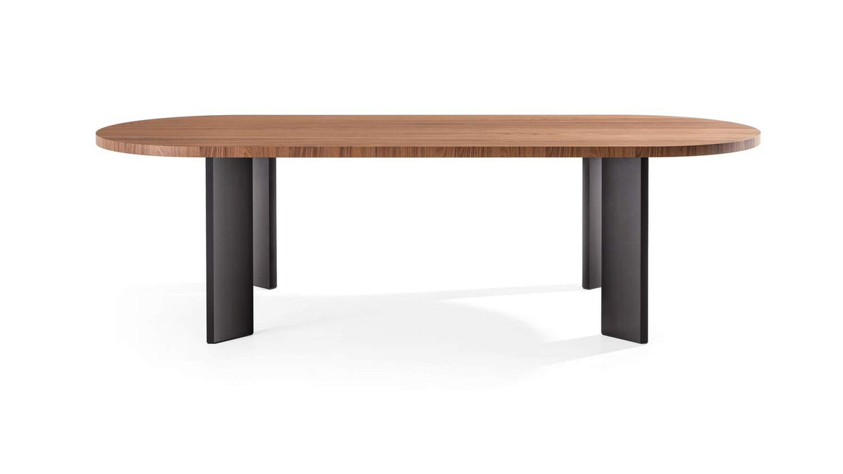 Table Ordinal de Michael Anastassiades - Cassina-ovale plaqué noyer, pieds en aluminium noir-The Woods Gallery