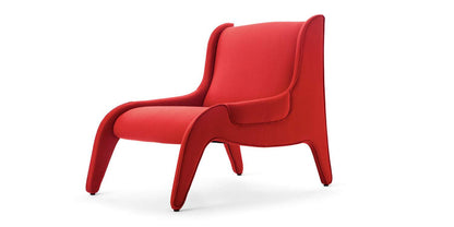 Fauteuil Antropus de Marco Zanuso - Cassina-vue de trois quarts, tissu rouge-Cassina