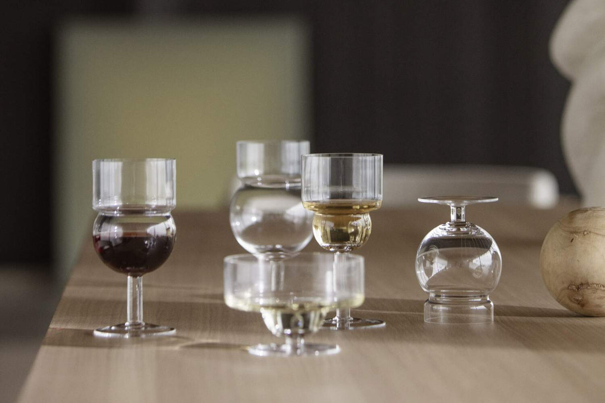 Verres Sferico de Joe Colombo - Cassina-en situation, vin rouge et verres-Cassina