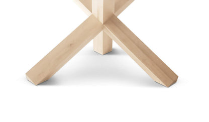 Table La Rotonda de Mario Bellini - Cassina-détail du piétement croisé en bois clair-Cassina