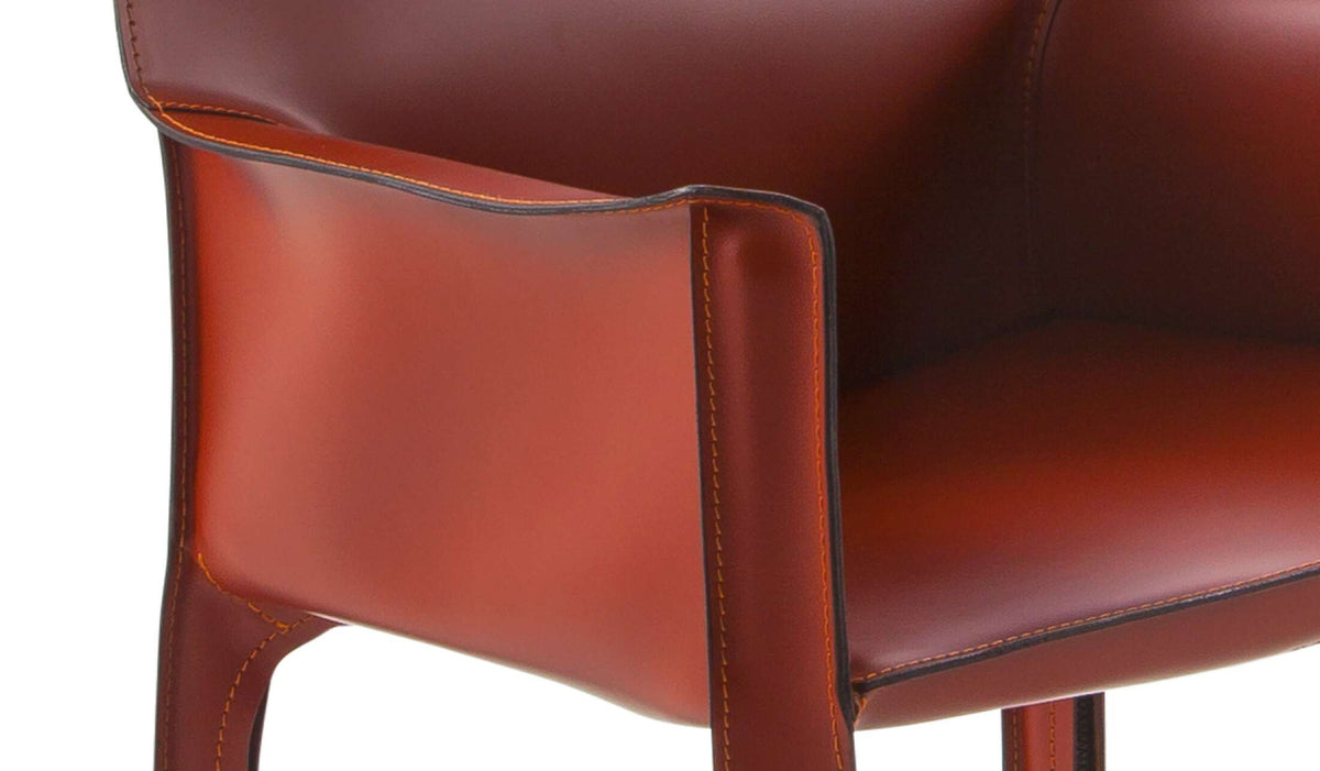 Fauteuil en cuir CAB 413 par Mario Bellini - Cassina-gros plan sur l&