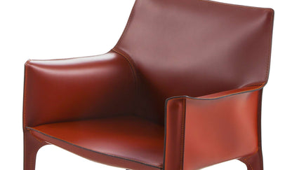 Fauteuil en cuir CAB 413 par Mario Bellini - Cassina-détail des accoudoirs en cuir, Cassina