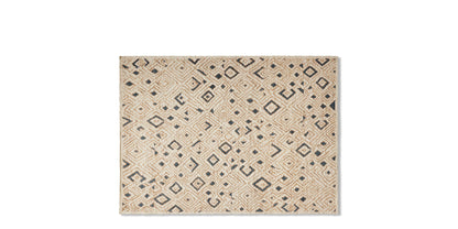 Tapis Ténéré en jute - Cassina-vue à plat, tapis à motifs losanges noirs sur jute-Cassina