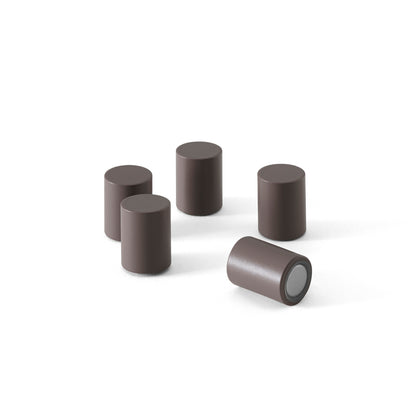 Aimants MINMAG (lot de 5) laqués 35 Coffee, sur fond blanc