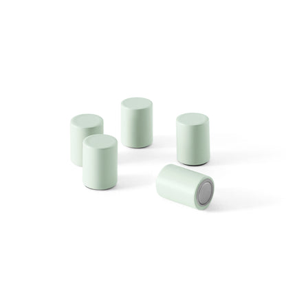 Aimants MINMAG (lot de 5) laqués 161 Mist, sur fond blanc