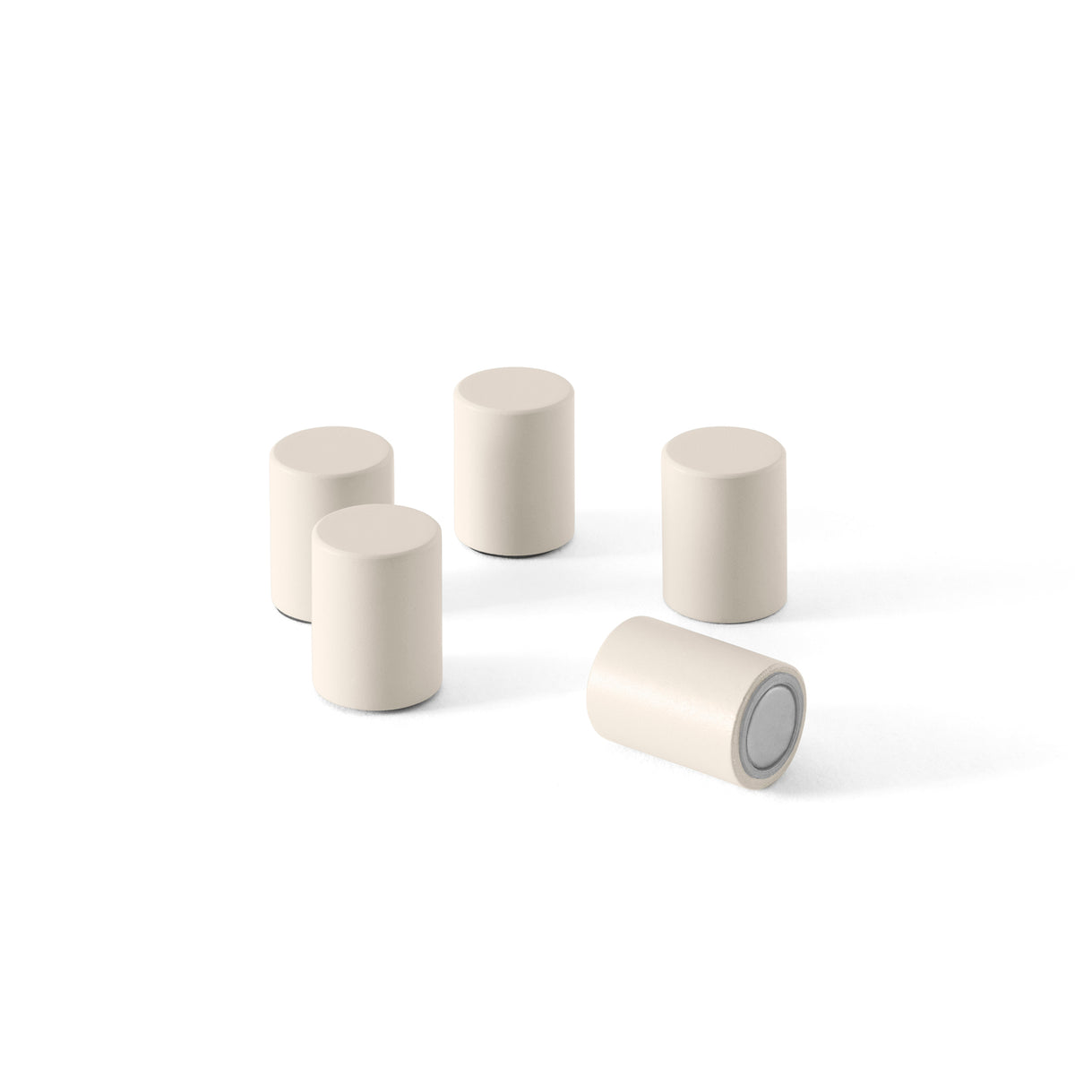 Aimants MINMAG (lot de 5) laqués 158 Oat, sur fond blanc
