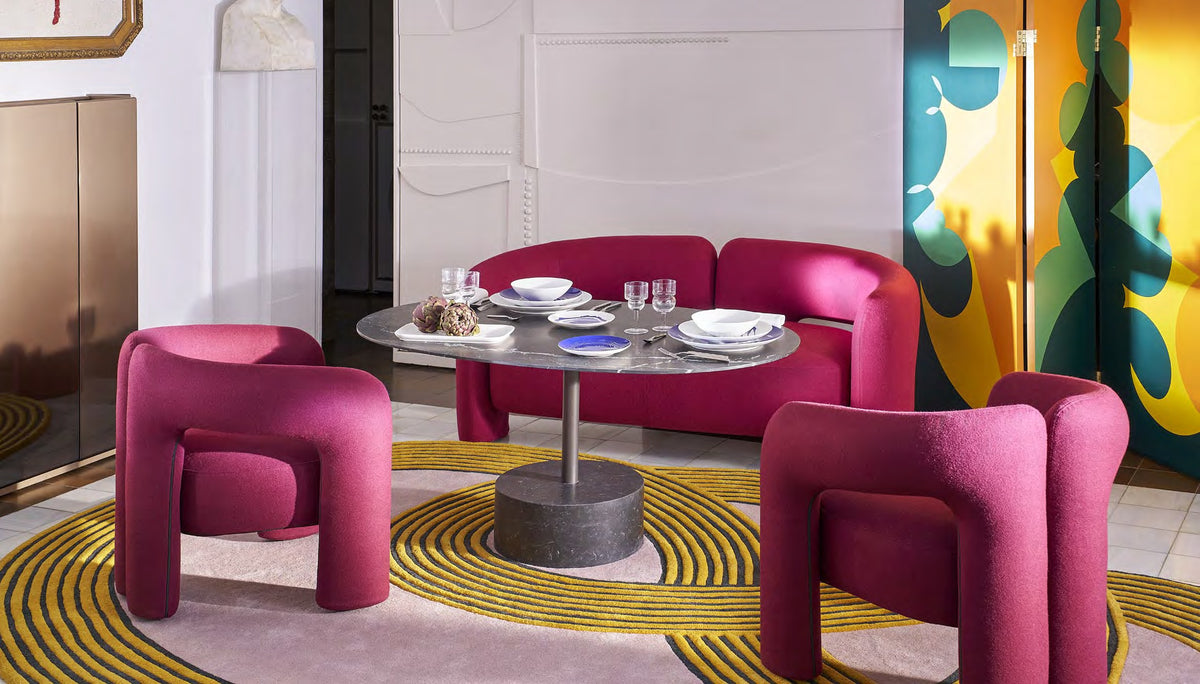 Canapé Dudet de Patricia Urquiola - Cassina-ambiance salon avec fauteuils Dudet et table-The Woods Gallery