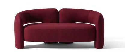 Canapé Dudet de Patricia Urquiola - Cassina-version tissu bordeaux, vue de face-The Woods Gallery