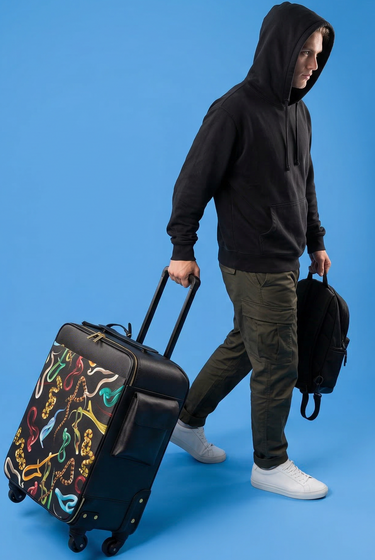 Valise Trolley Snakes de ToiletPaper - Seletti-en situation, visuel de synthèse-The Woods Gallery