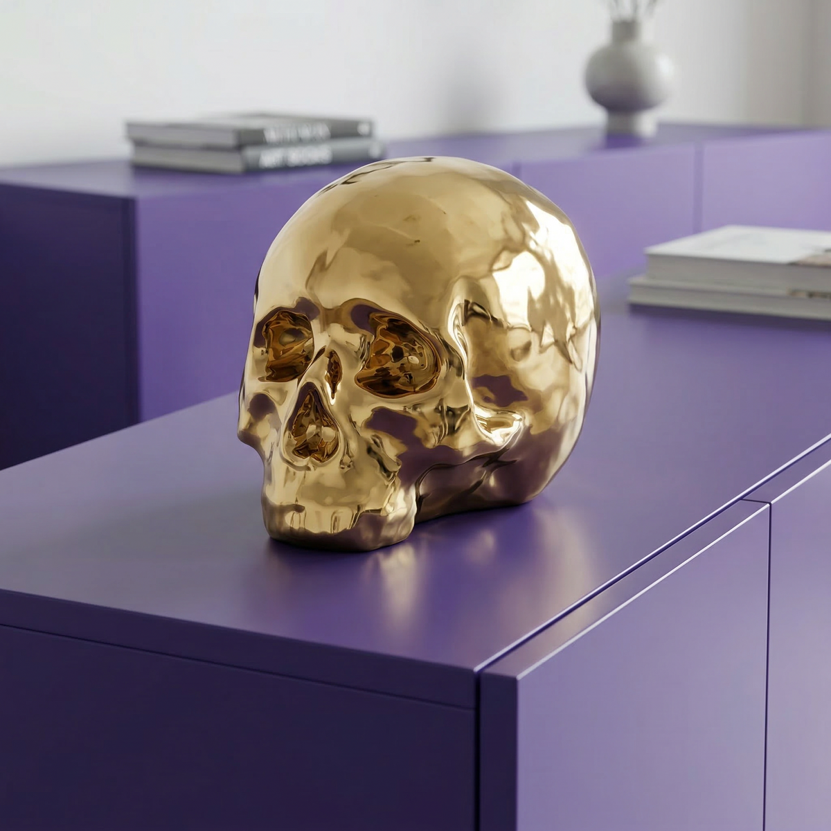 Crâne My Skull Gold Edition de Selab + Alessandro Zambelli - Seletti-en situation, visuel de synthèse-The Woods Gallery