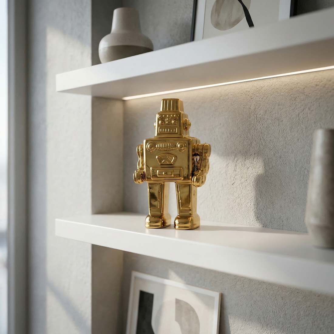 Robot Memorabilia Gold de Selab + Alessandro Zambelli - Seletti-vue 2-The Woods Gallery