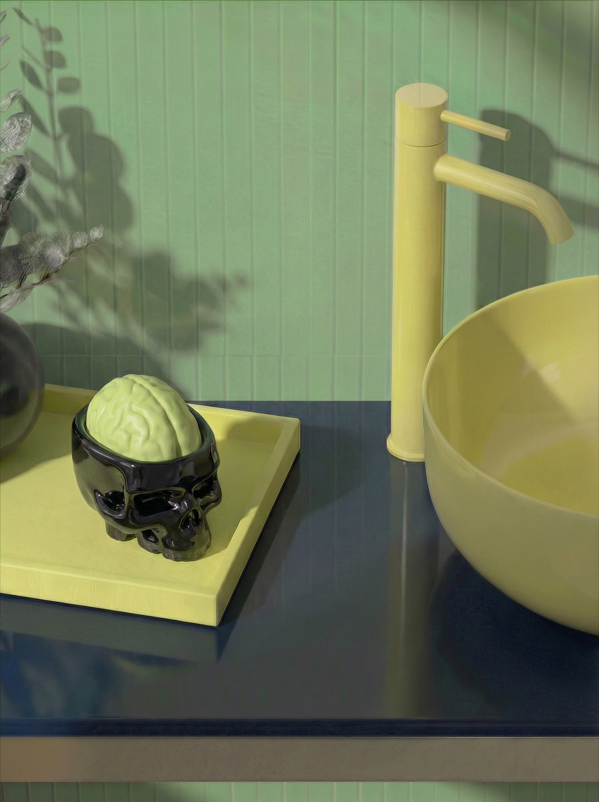 Porte-savon Brain Wash noir de Propaganda - Seletti-vue 2-The Woods Gallery