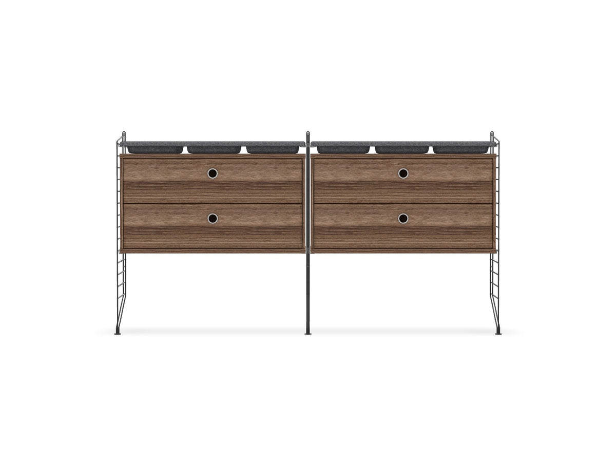Ensemble de Chambre G - String Furniture-Gris foncé - Noyer-The Woods Gallery