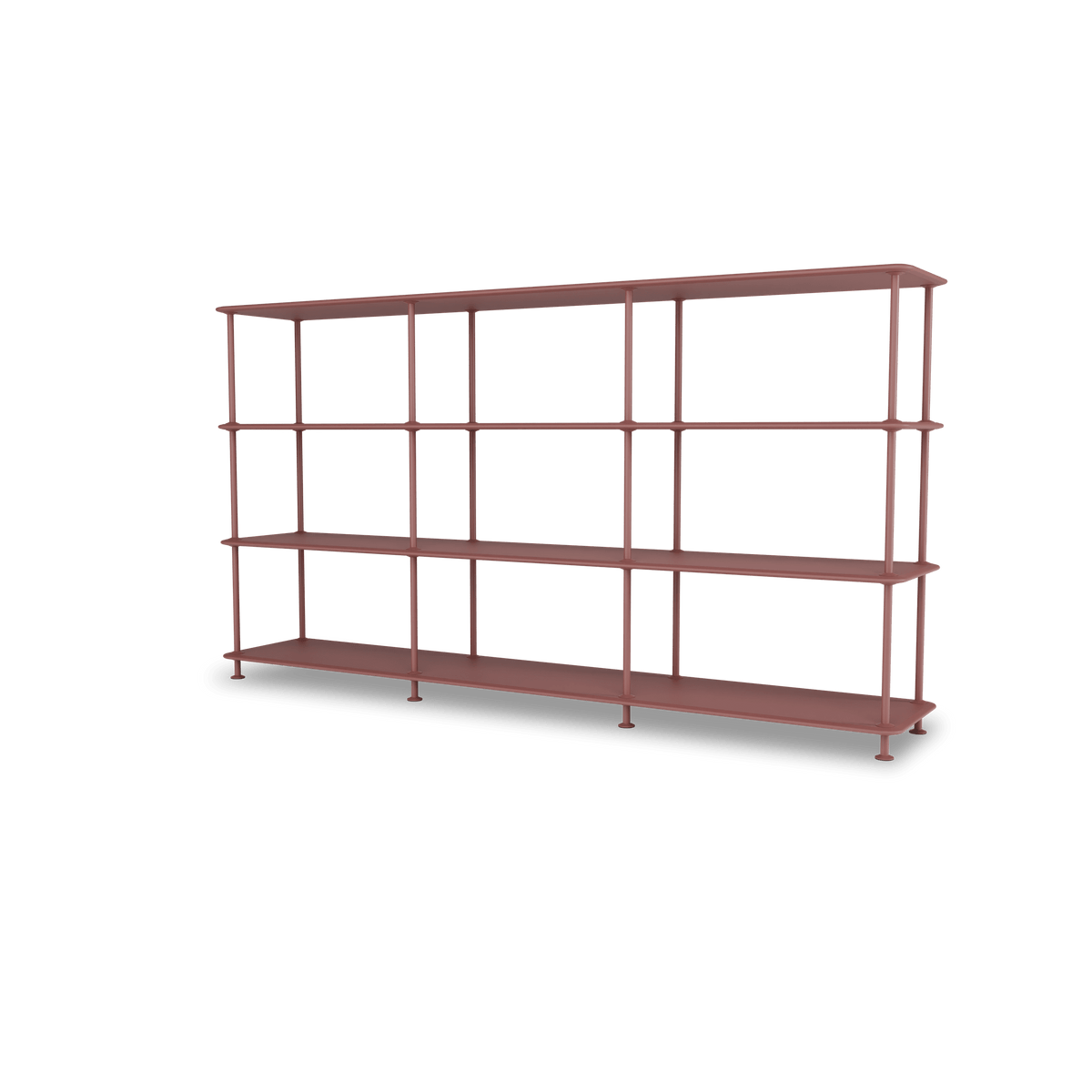 Etagère Free 333000 Montana, tablettes 231 Masala et structure 155 Masala, vue de trois quarts sur fond blanc