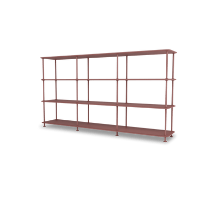 Etagère Free 333000 Montana, tablettes 231 Masala et structure 155 Masala, vue de trois quarts sur fond blanc