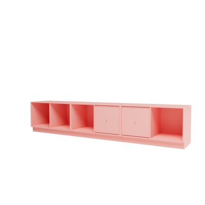 Banc Rest III Montana, laque 167 Ruby, sur socle de 7 cm, vue de trois quarts sur fond blanc