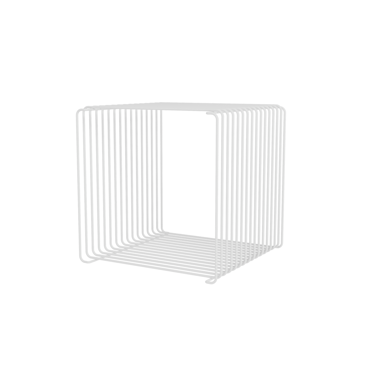 Module Panton Wire Single laqué Snow, profondeur 34,8 cm, vue en perspective (l&