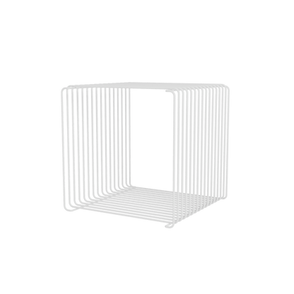 Module Panton Wire Single laqué Snow, profondeur 34,8 cm, vue en perspective (l&