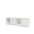 Banc Rest II Montana, laque 01 White, sur socle de 7 cm, vue de trois quarts sur fond blanc