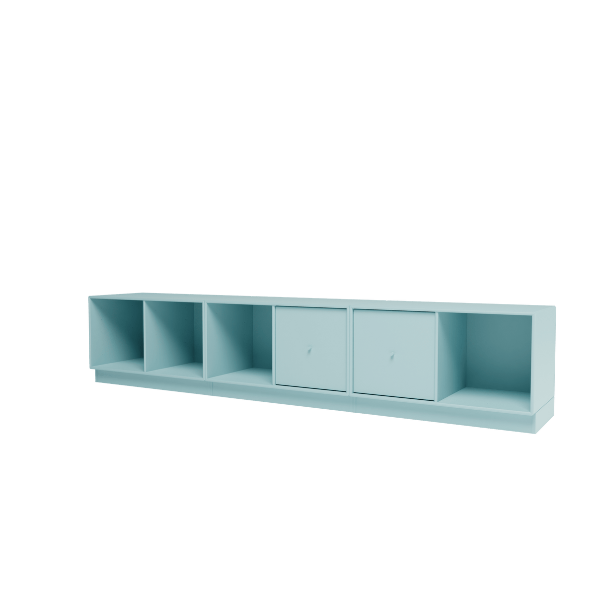 Banc Rest III Montana, laque 148 Flint, sur socle de 7 cm, vue de trois quarts sur fond blanc