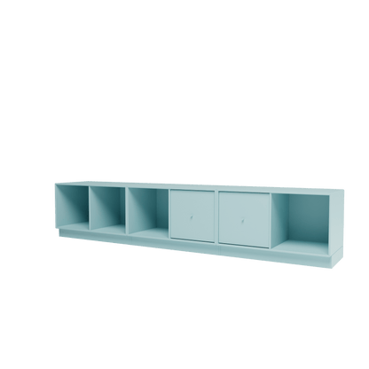 Banc Rest III Montana, laque 148 Flint, sur socle de 7 cm, vue de trois quarts sur fond blanc