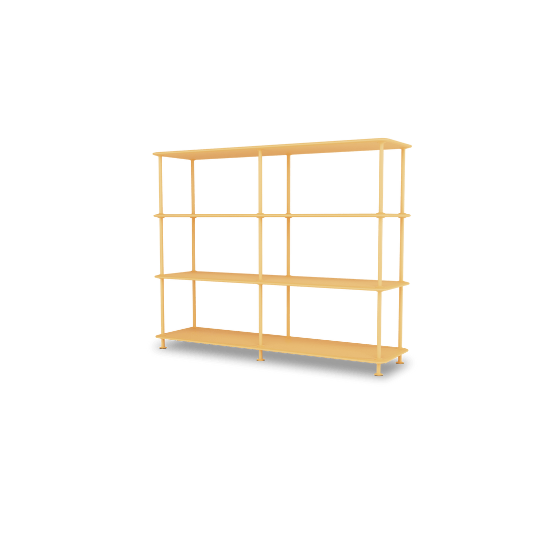Etagère Free 330000 Montana, tablettes 233 Acacia et structure 166 Acacia, vue de trois quarts sur fond blanc