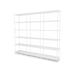 Etagère Free 555000 Montana, tablettes 214 New White et structure 101 New White, vue de trois quarts sur fond blanc