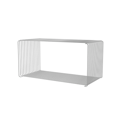 Module Panton Wire Extended chromé, profondeur 34,8 cm, vue en perspective (l'ensemble en compte 2)