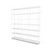 Etagère Free 666000 Montana, tablettes 214 New White et structure 101 New White, vue de trois quarts sur fond blanc