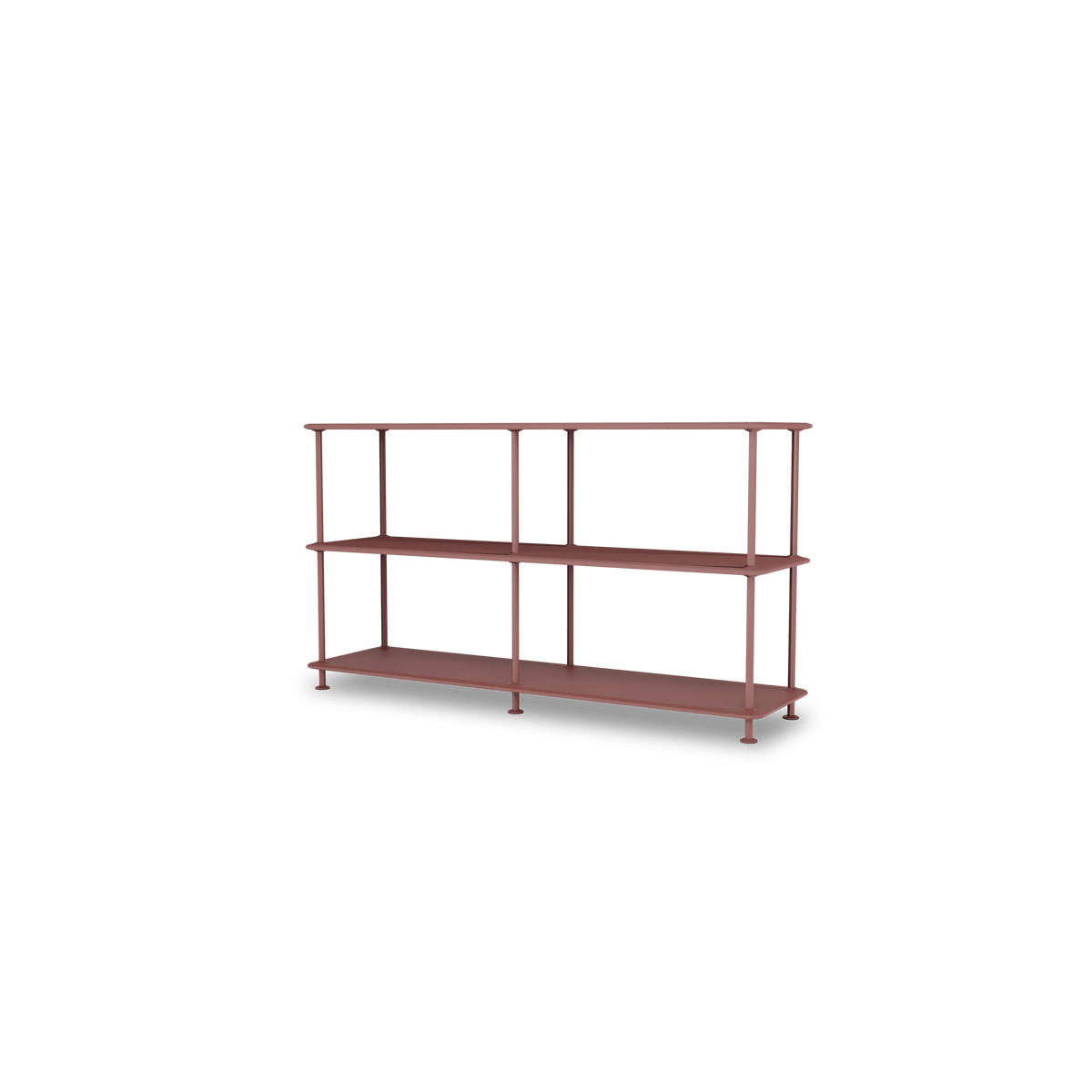 Etagère Free 220000 Montana, tablettes 231 Masala et structure 155 Masala, vue de trois quarts sur fond blanc