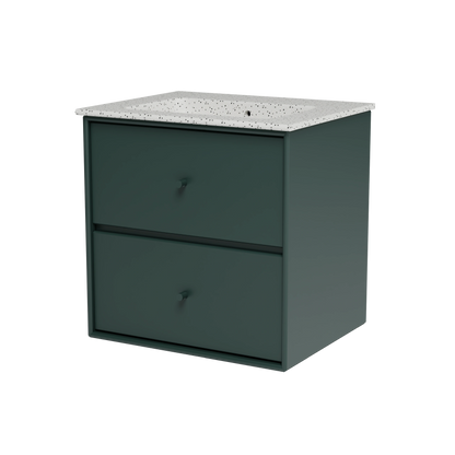 Meuble vasque Flow, laque 163 Black Jade, packshot Montana