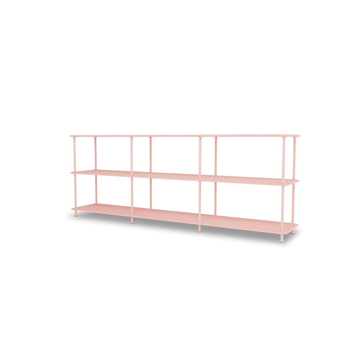 Etagère Free 222000 Montana, tablettes 167 Ruby et structure 167 Ruby, vue de trois quarts sur fond blanc