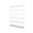 Etagère Free 550000 Montana, tablettes 214 New White et structure 101 New White, vue de trois quarts sur fond blanc