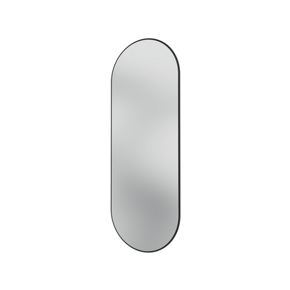 Miroir Colour Frame ovale SP1232R Montana, cadre laqué 05 Black, vue de trois quarts sur fond blanc