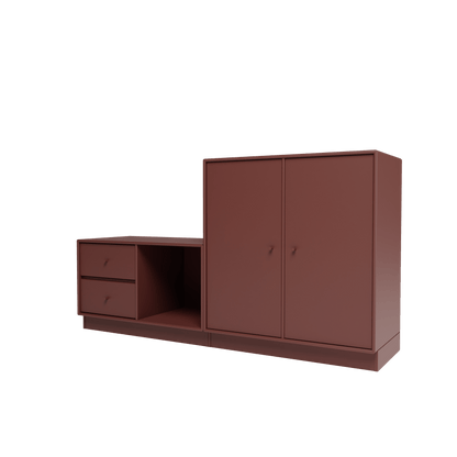 Banc Rest I Montana, laque 155 Masala, sur socle de 7 cm, vue de trois quarts sur fond blanc