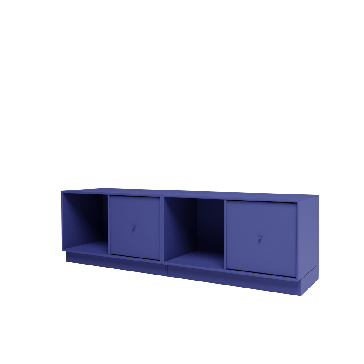 Banc Rest II Montana, laque 135 Monarch, sur socle de 7 cm, vue de trois quarts sur fond blanc