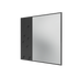 Miroir Memo Montana, laque 04 Anthracite, suspendu au rail mural, vue de trois quarts sur fond blanc
