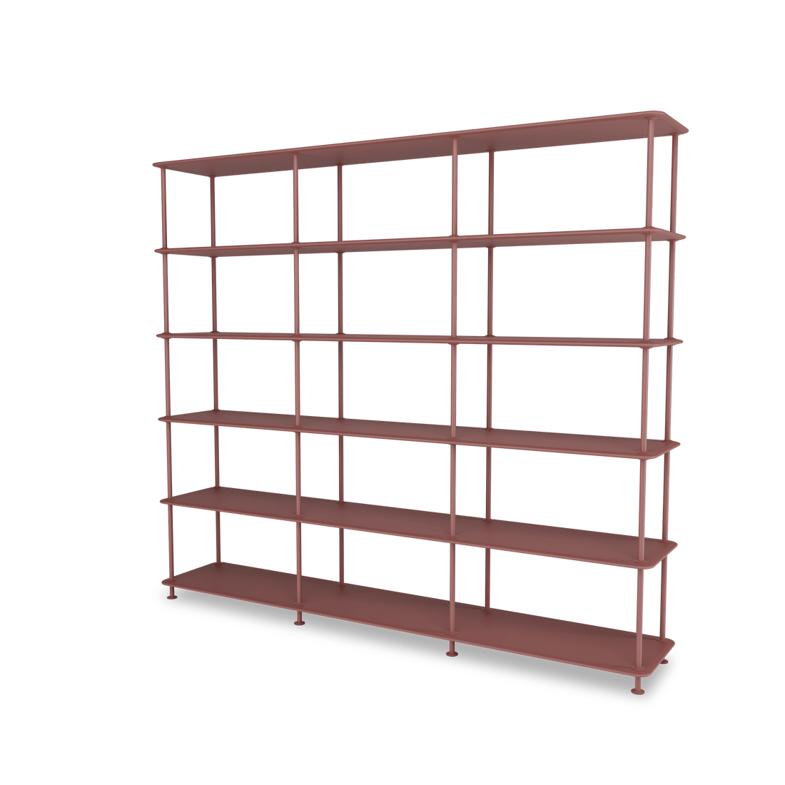 Etagère Free 555000 Montana, tablettes 231 Masala et structure 155 Masala, vue de trois quarts sur fond blanc