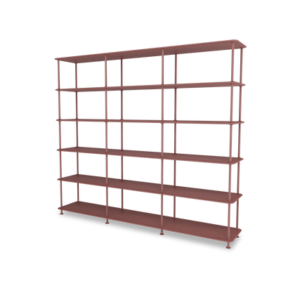 Etagère Free 555000 Montana, tablettes 231 Masala et structure 155 Masala, vue de trois quarts sur fond blanc